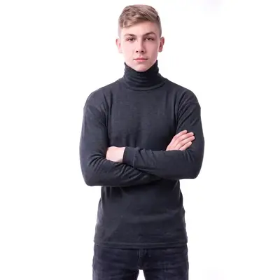Водолазка юнацька з начосом темно-сіра — фото 2