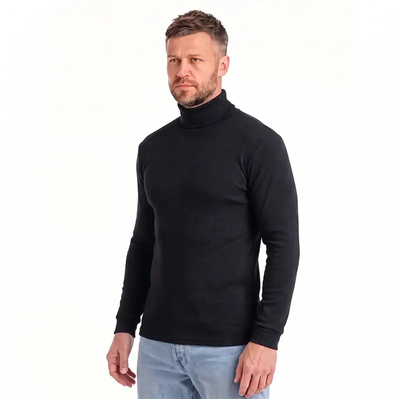 Водолазка чорна бавовняна з начосом